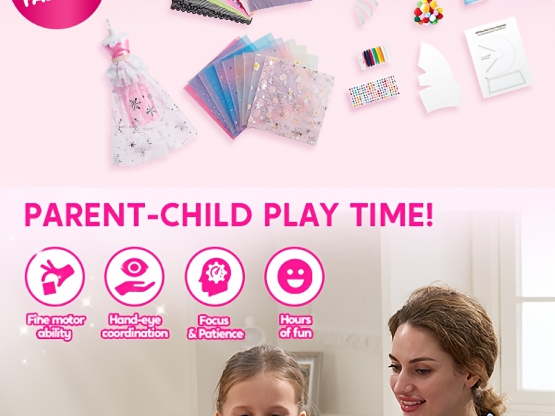 400+ peças de  sanato de design de moda para crianças |   e  sanato, kits de costura com 3 manequins para meninas com 8+  , presentes de aniversário de  , brinquedos de desenvolvimento para crianças, material de poliéster, cores misturadas detalhes 3