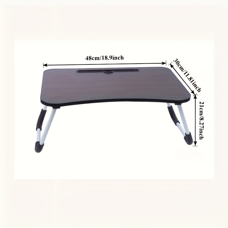 1pc customizable logo & motivational quote ultra-thin space-saving folding bed table with anti-tip design - sturdy metal frame lightweight laptop desk, suitable for laptops, reading, bed snacks -    , home offices, and   spaces Product details 1