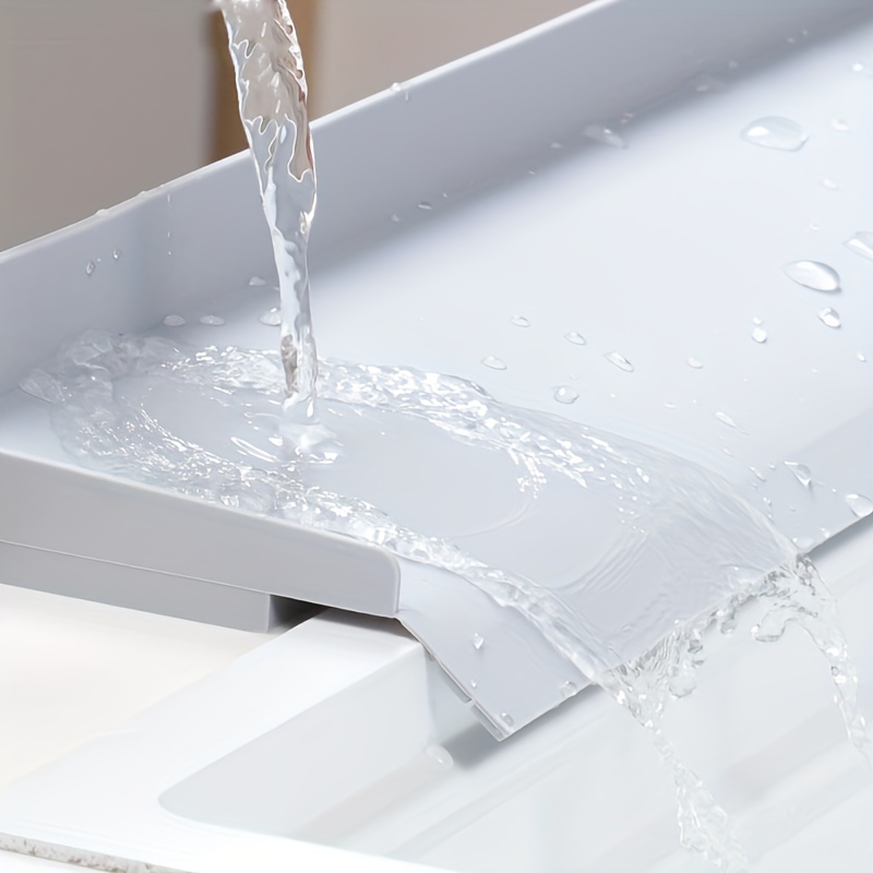 Silicone Water Barrier for Kitchen and Bathroom Sinks - Classic Style, Durable Protective Guard for Countertops and Vanity Joints, Easy to Install, Spill Prevention, Bathroom Accessory | Elegant Backsplash | Flexible Silicone, Bathroom Sink Accessorie
