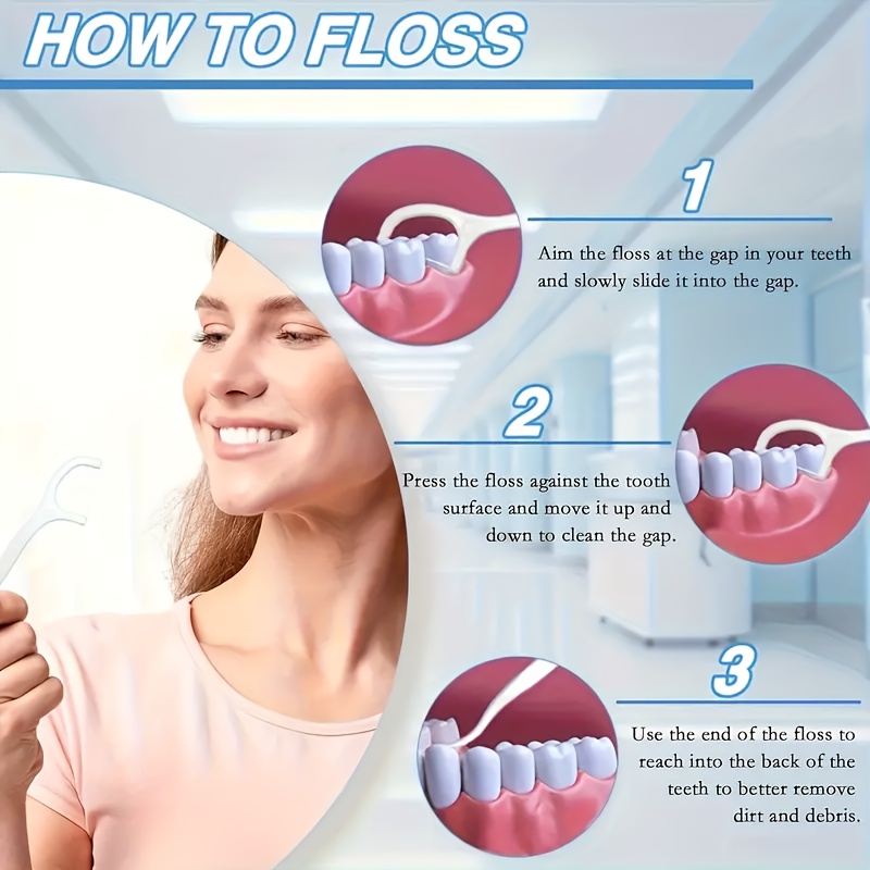100pcs Dental Floss Sticks Set - Deep Cleaning, Portable Disposable Daily Oral Care, Travel-Friendly Original Sticks, Tooth Cleaning Tools, Dental Floss For Teeth