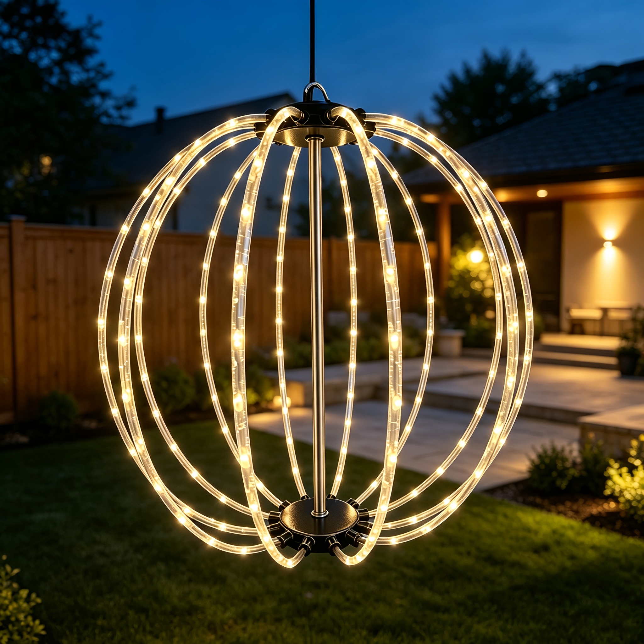 Image of Outdoor Solar Lantern With 144 High- Led Beads, In And Featuring 8 Lighting . Suitable For , Courtyards, Gardens, Balls, Weddings, Parties, Camping, Christmas Trees, And Christmas Decorations