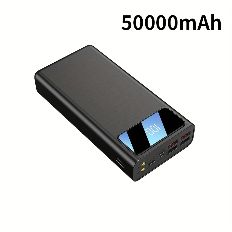 TEMU 50000mah Large Capacity Fast Charging Power Bank, Display, Type-c Bidirectional Fast Charging, 5 Outputs, 2 , Suitable For Charging For Iphone
