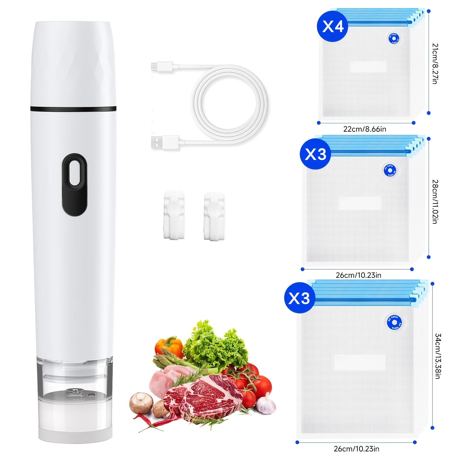 Temu – TEMU Vacuum Bags Are Sold Separately- Sealing Machine (vacuum Sealing Machine + 10 Reusable Vacuum Bags), Powerful Handheld Vacuum Sealing Machine,