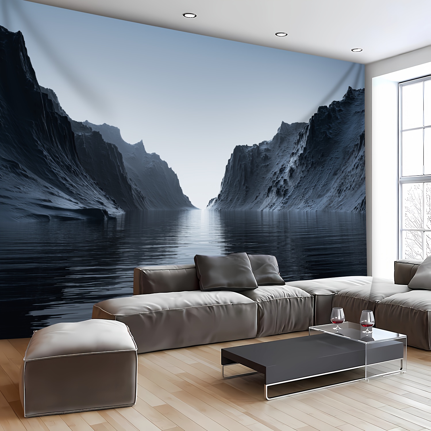 Mountain Sea Landscape Wall Hanging Tapestry For Home Room Decor_voghion.com