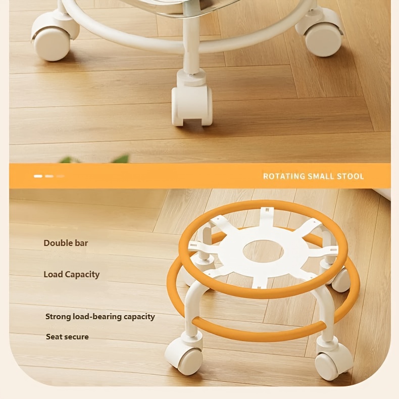 universal wheel small stool household low stool swivel stool round stool with backrest small chair movable shoe changing stool for entrance Product details 4