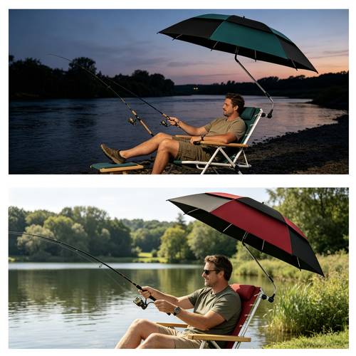 Artikelbild . neuer, mehrfarbiger, tragbarer strandsonnenschirm mit universal-klemme, doppellagigem, atmungsaktivem baldachin und 360° verstellbarer rotation, ideal für strandstühle, golfwagen, angeln und outdoor-freizeitaktivitäten