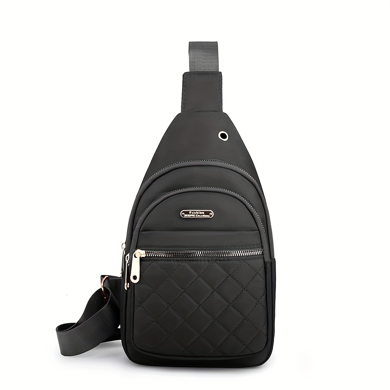 TEMU New Versatile Casual Women's Chest Bag With Multiple Colors, Embroidered Diamond Pattern, Fashionable Single Shoulder Crossbody Bag, Practical