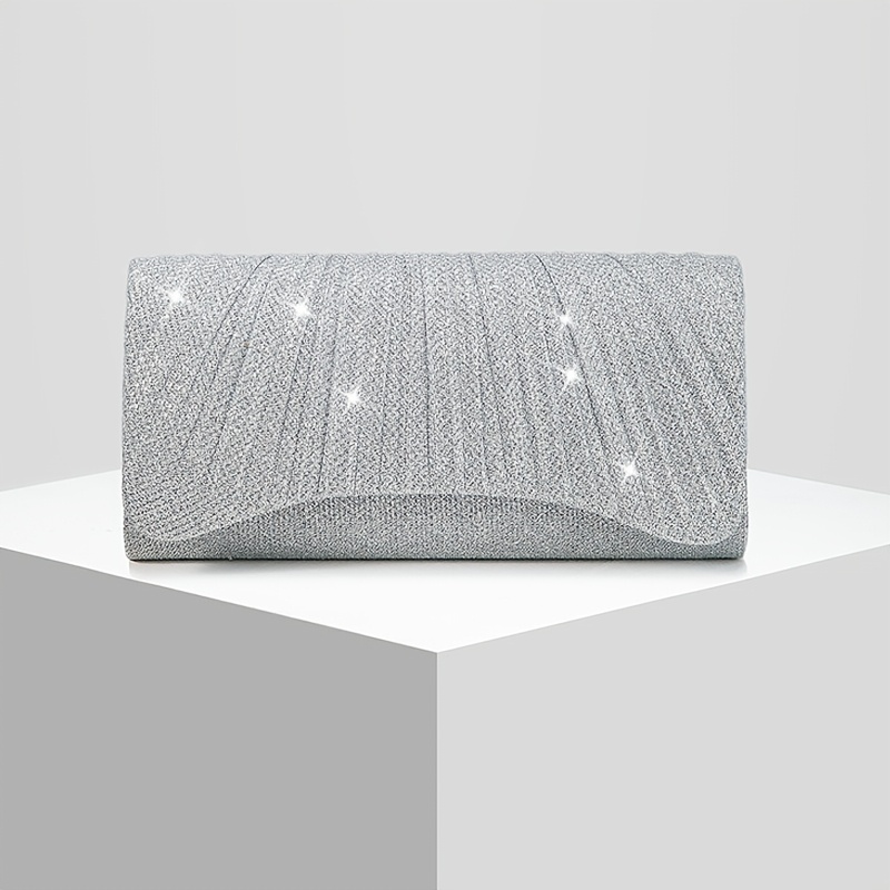 Sparkling Ruched Evening Bag for Brides