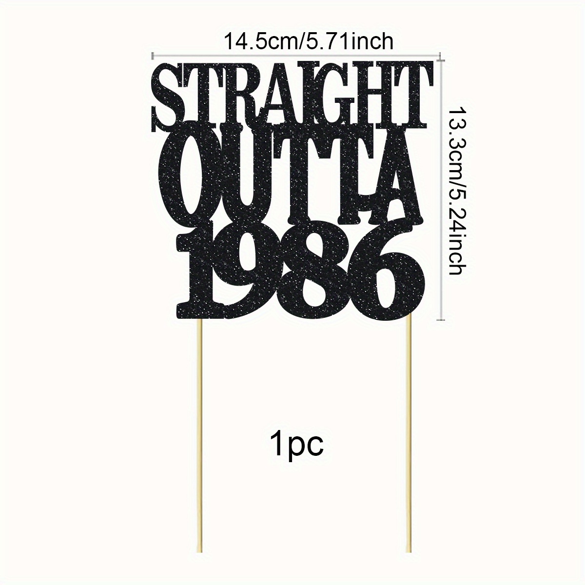 Image of 1pc 1936-1986 Glitter 40th-90th Birthday Cake Topper 1936-1986 Vintage Party Decoration Funny,halloween, Christmas