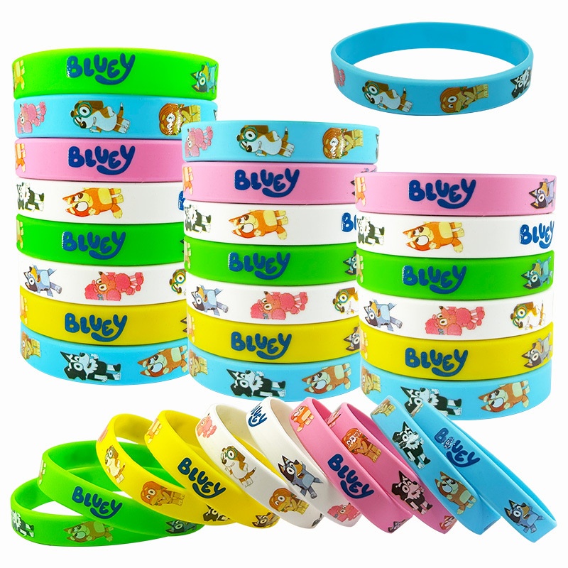 E-shop Geschenk für Sie/Ihn BLUEY 10 Stück Party-Armbänder, Niedliche Cartoon Hochwertige Silikon Partygeschenke