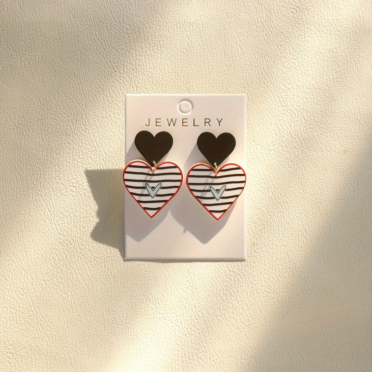 Image of 1 Pair Vintage Elegant Valentine's Day Acrylic Heart Pendant Earrings | Doodle , Stainless Steel Posts, Ideal For Party And