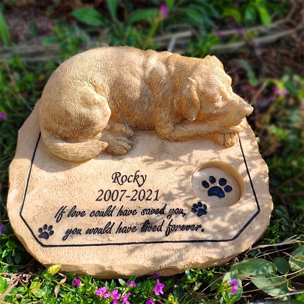 

Customized Pet Tombstone, Pet Dog Memorial , Sleeping Dog , Outdoor 3d Dog Grave Memorial Gift, Halloween Christmas Gift