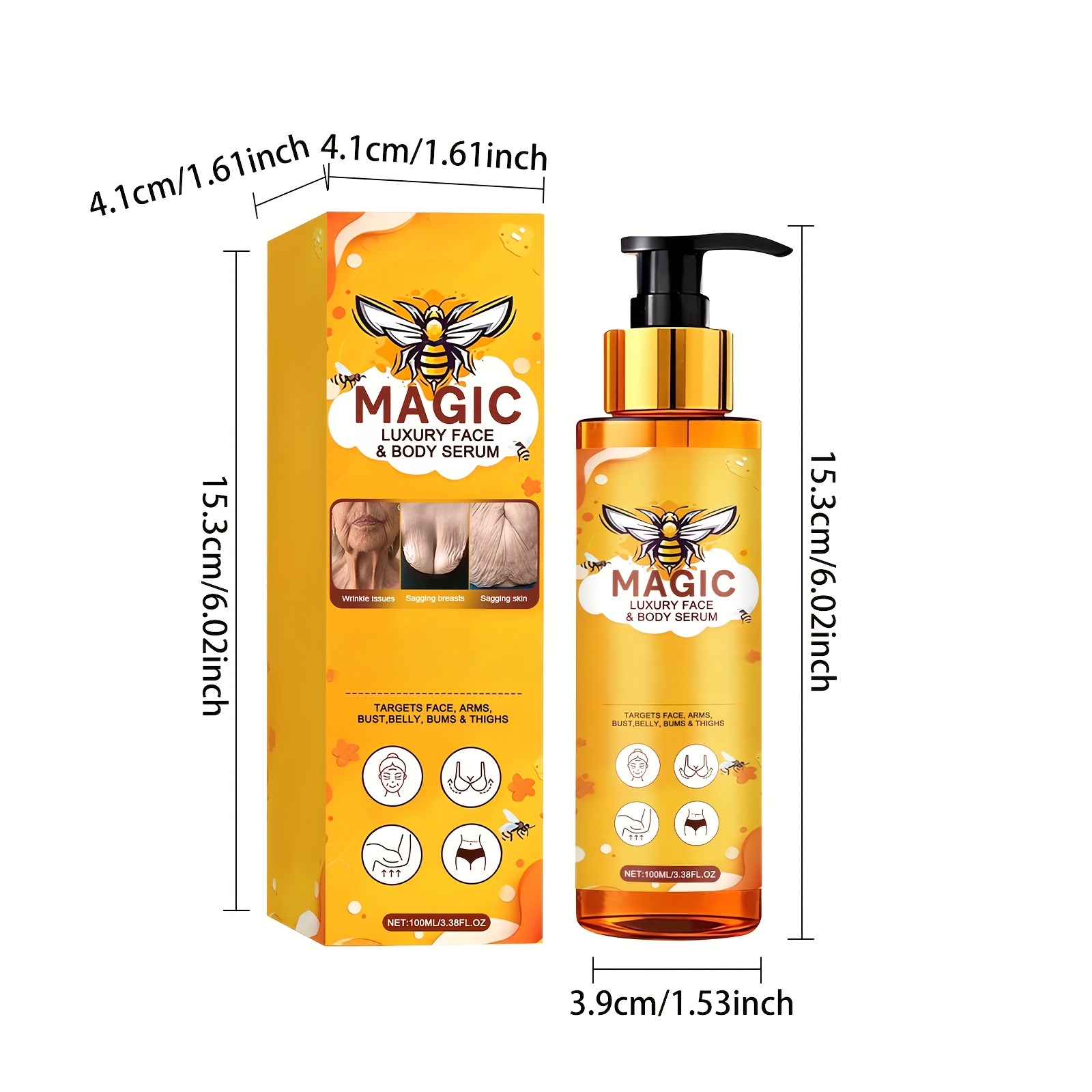 Bee Venom Firming Body Cream, One Application Lifts Instantly, Takes Effect Quickly, Smooths the Light Beige and Makes It Flatter and Firmer. Suitable for Arms, Abdomen, Buttocks and Thighs. Continuous Use Will Help You Achieve a Perfect Figure as