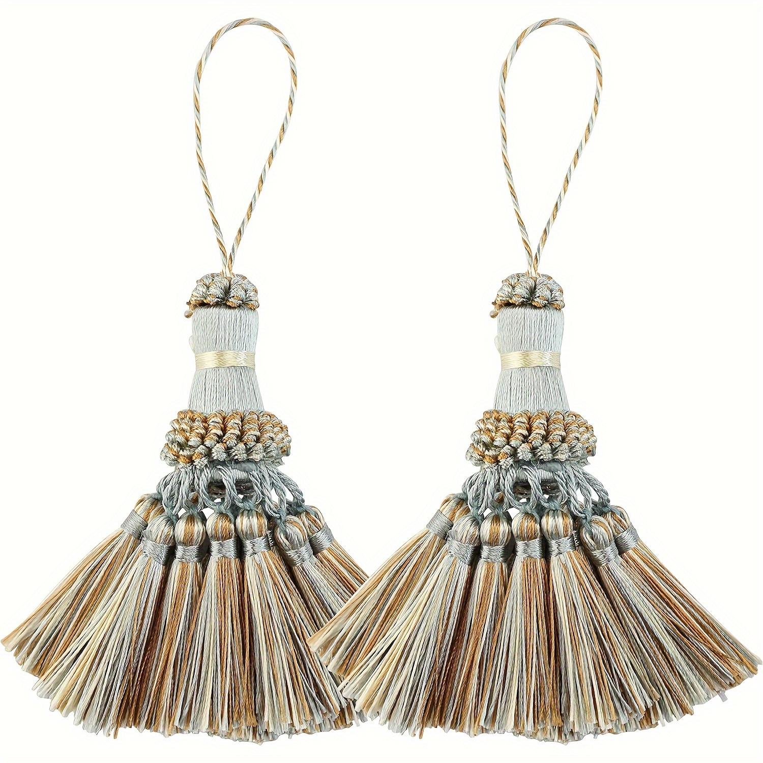 

2pcs Elegant Polyester Tassel Handmade Craft Tassels Charms For Key Chain Straps , Jewelry Making, Clothing, Car Interior Decoration Pendant, Home Decoration, Event And Party Decoration