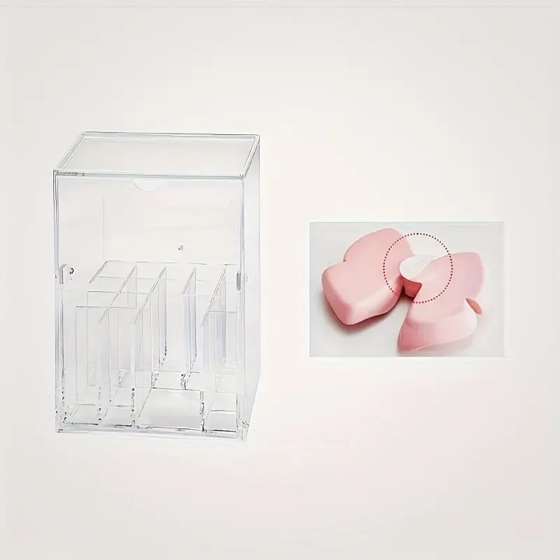 clear makeup brush organizer with lid transparent cosmetic storage box vanity organizer with dustproof cover bathroom countertop organizer for professional or home use space saving makeup display case makeup vanity desk durable plastic material Product details 7