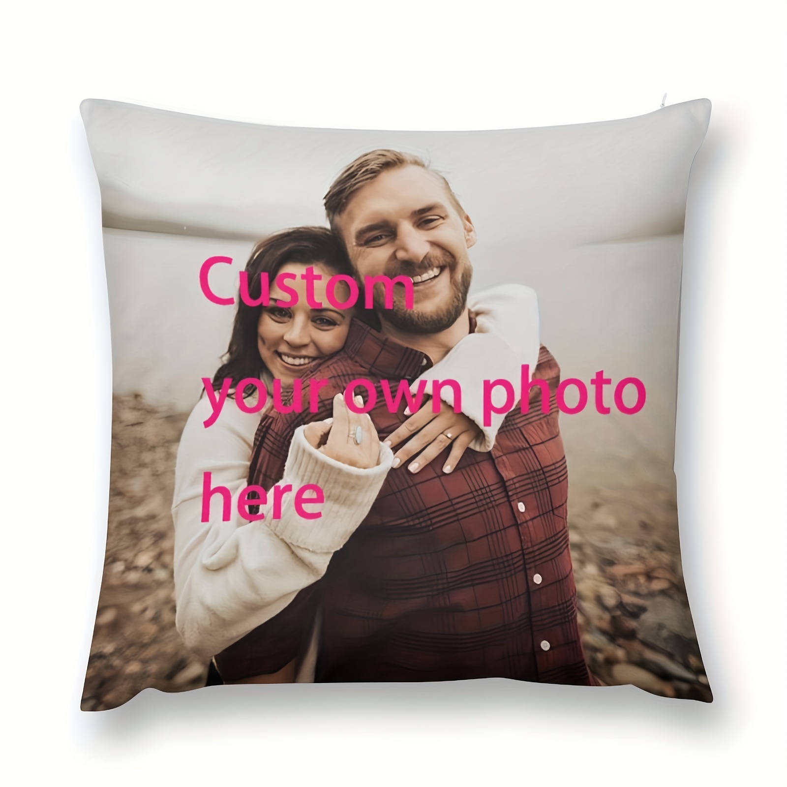 

[customer ] Custom 18x18" Plush Photo Pillow - Couples, Birthdays & Home Decor | Soft Polyester, Zip Closure | Ideal For Living Room, Office, Car