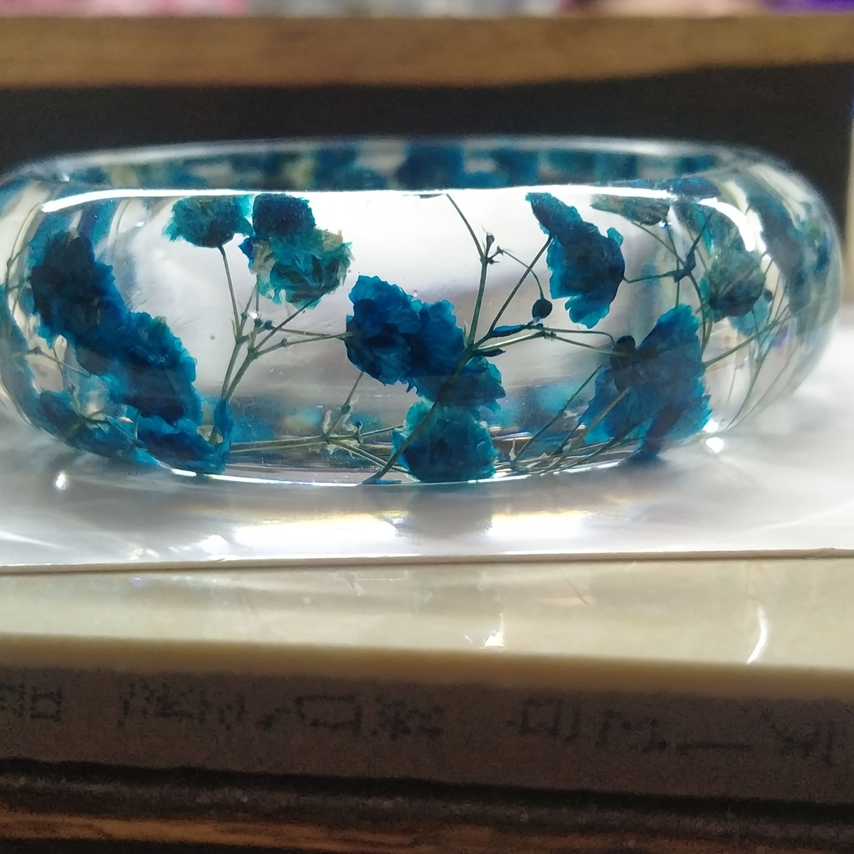 Resin Bracelet with Dried Flowers Unique Forever Blossom