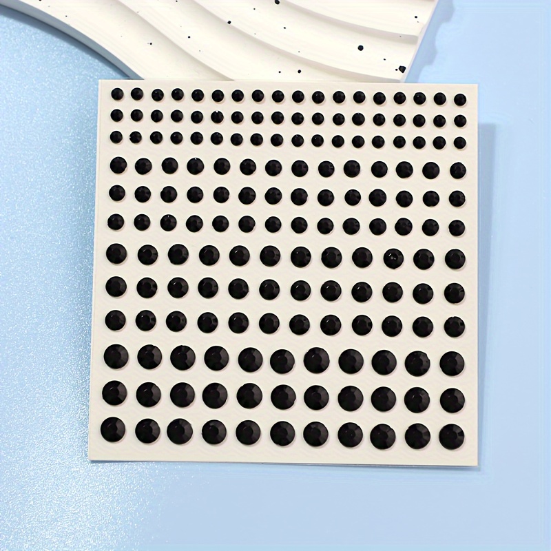 165 Self-adhesive Rhinestone Stickers, Black Self-adhesive Rhinestone Face Jewelry Stickers, Suitable For Makeup, Eyes, Face, Hair, Nails, Body, Crafts, And Decorative Stickers