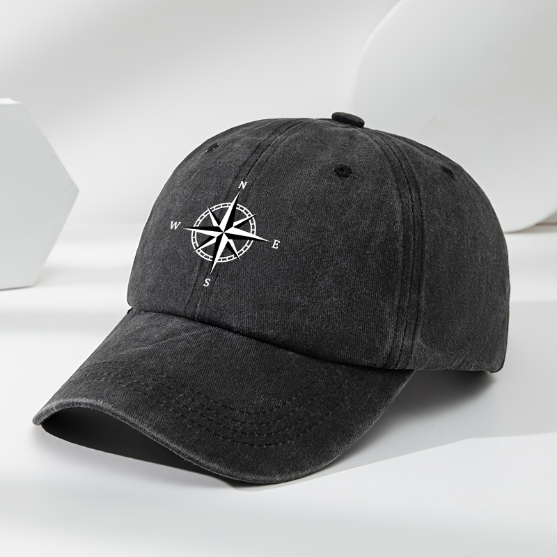TEMU Adjustable Baseball Cap With A Compass Print, Perfect For Outdoor Sports And Cycling, Designed To Provide