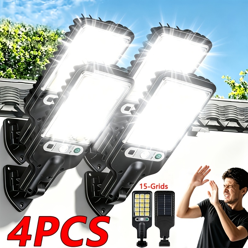 TEMU 4-pack Solar Wall Lamps With 320° Wide-angle Lighting And Function, Enhancing Safety For Human At Night. Suitable For Outdoor Solar Lighting