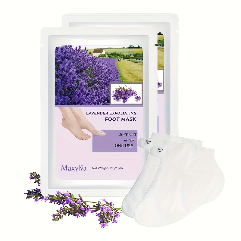 lavender exfoliating   mask in sock form   lactic acid