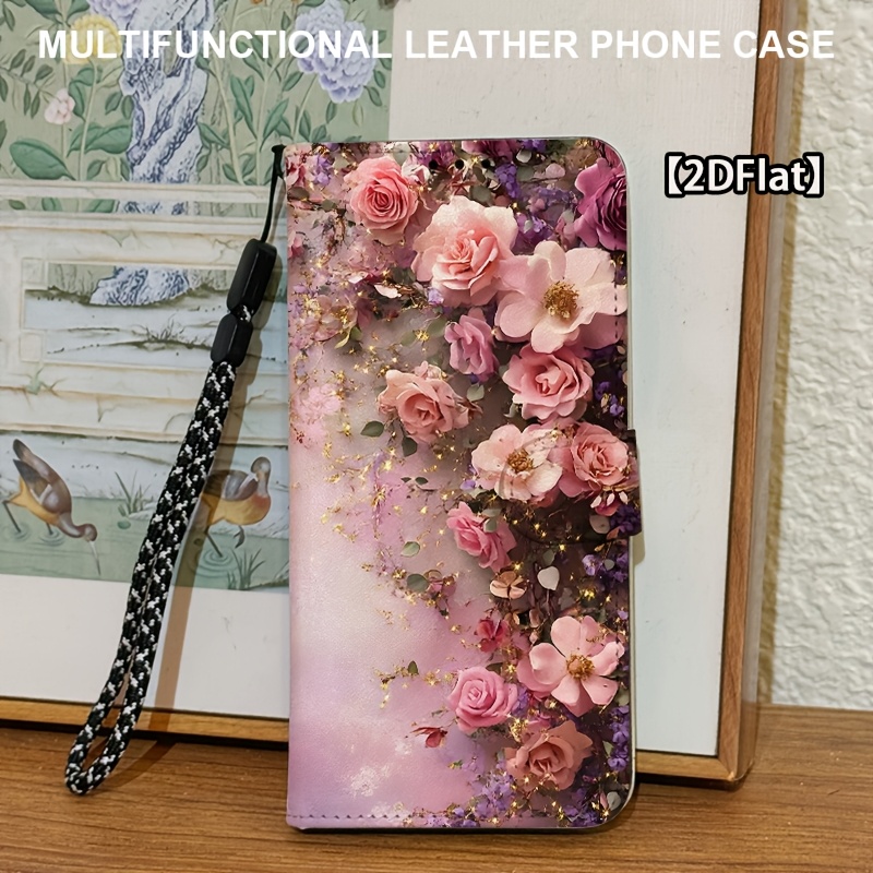 TEMU Phone Case - Pattern Magnetic Closure Flip Full-coverage Anti-drop Phone Case Wallet Protector, Suitable For Galaxy A22 5g/a21s/a20s/a17/a16/a15