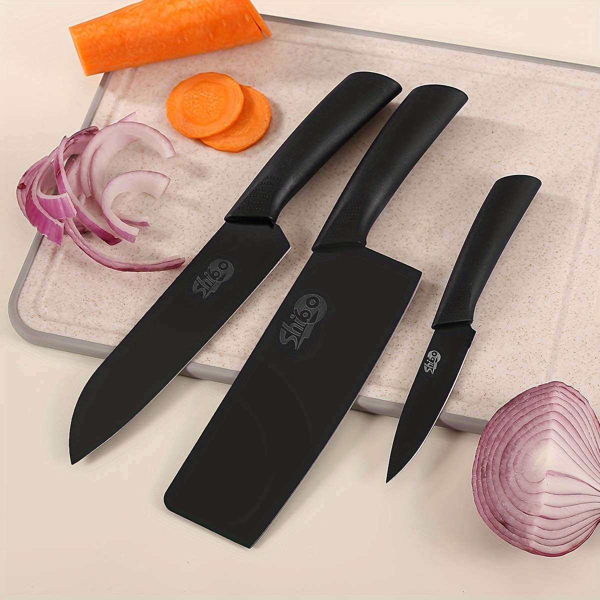 

Chef Knife Black Three-piece Set