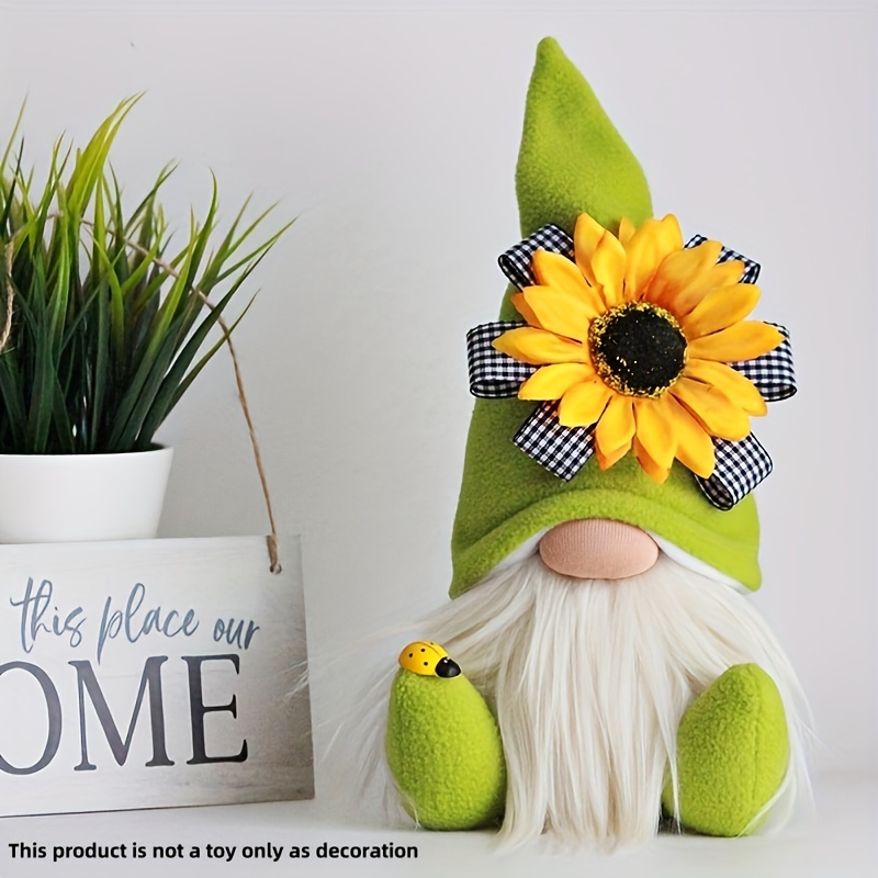 Cute Sunflower Bee Gnome Doll Ornament For Autumn - Temu