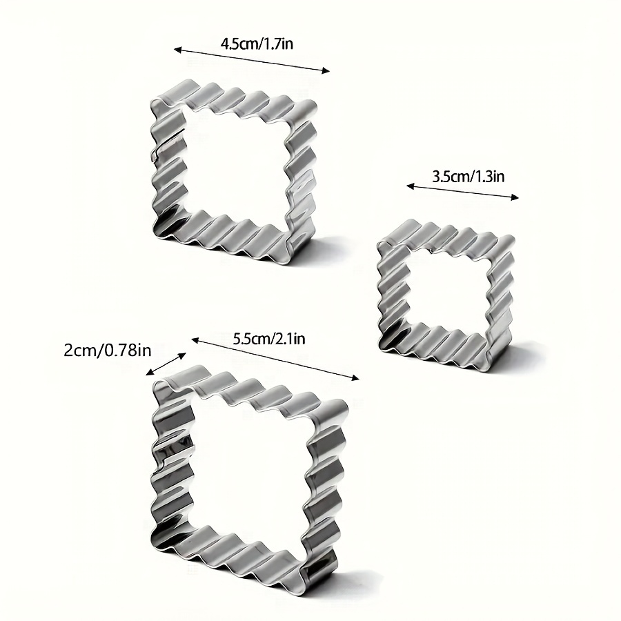 Image of Set Of -shaped Square Cookie Cutters Made Of Stainless Steel, Suitable For Square, Frosted, And Cake Cookie Molds, Safe For Repeated Use Baking Additions