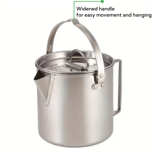 한웨이 1l 스테인리스 스틸 캠핑 주전자, 클래식 매트 수동 커피 & 티 팟, 재사용 가능한 필터 포함, 야외용, 데이, 추석, 산의 날에 적합합니다.