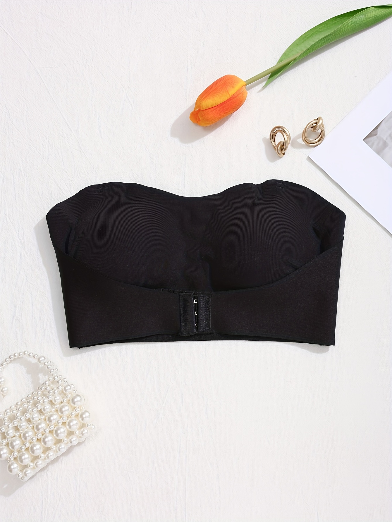 Solid Seamless Strapless Anti Sagging Wireless Bandeau, Comfy Push Up Bra, Women's Lingerie & Underwear - Full Coverage and Comfortable Support for Women