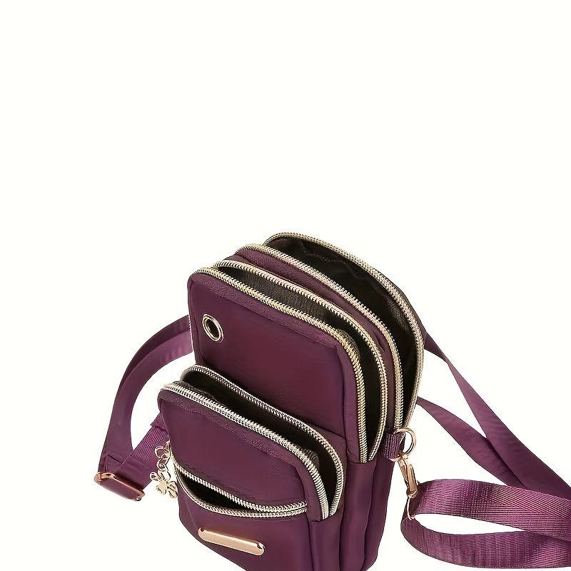 1pc Women's Fashion Crossbody Cell Phone Purse, Casual Multi-Pocket ZipShoulder Bag with Adjustable Strap, Compact Sports Coin Pouch AndEarphone Holder for Daily Travel Commute Certificate Storage