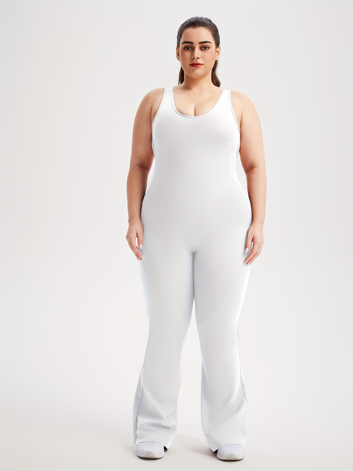 women workout fashion flare sleeveless jumpsuits removable Temu