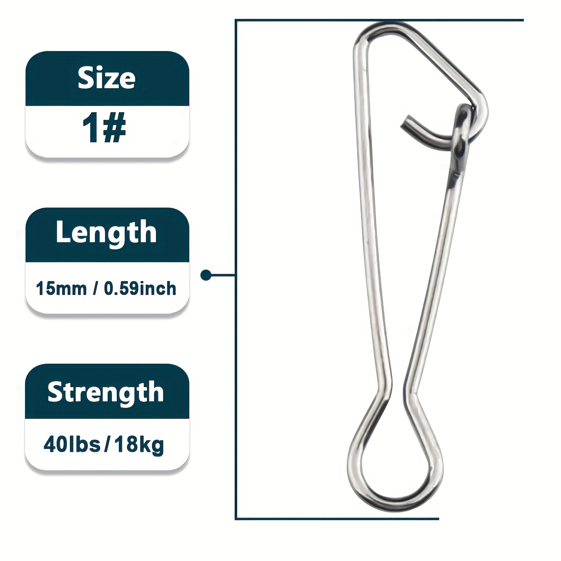 Image of 9km Fishing Snap 50pcs Stainless Steel Saltwater Fishing Hook Lure Connector Tackle Fast Fishing Clip Lock Snap Weights Trolling