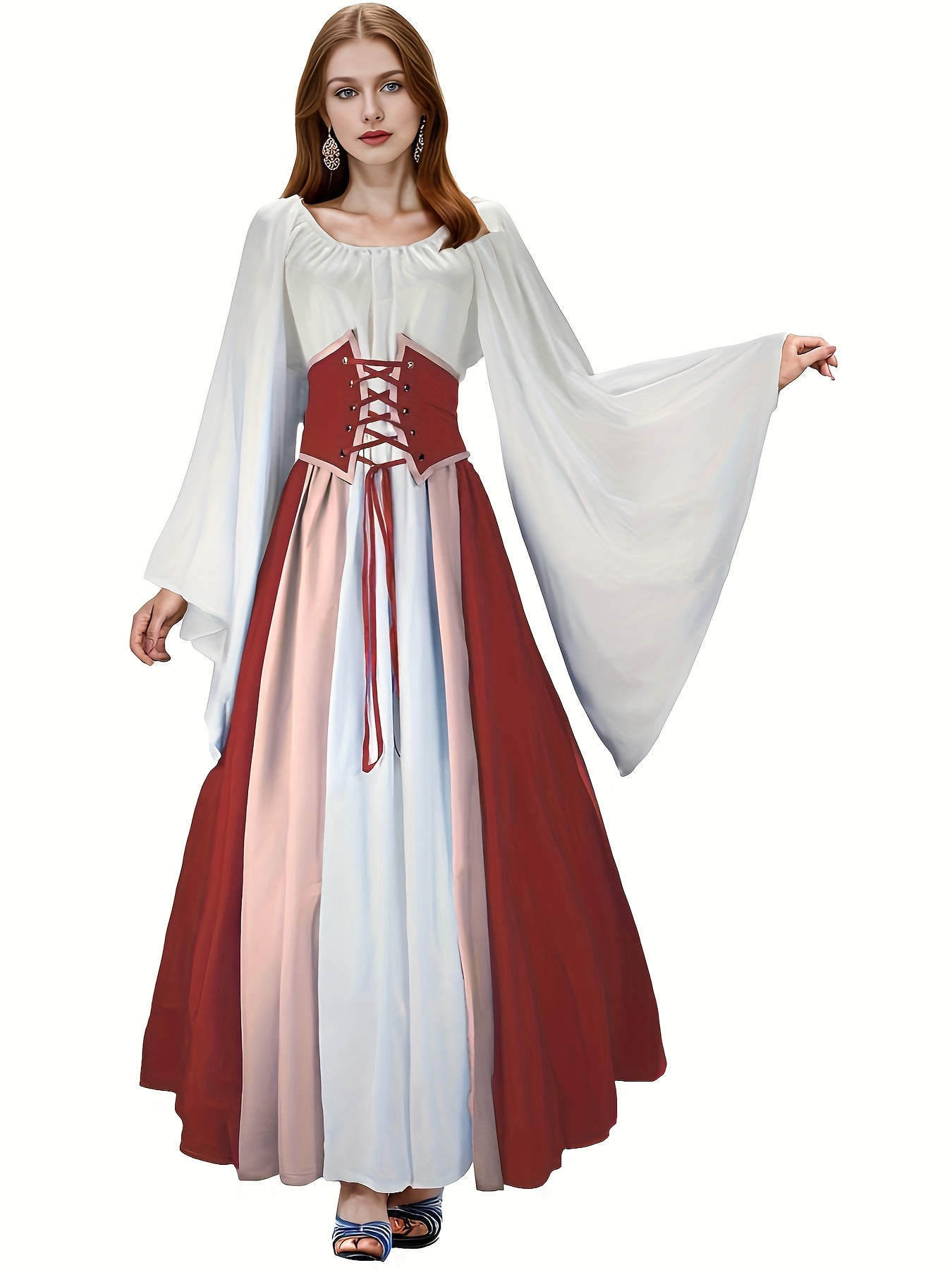 womens renaissance dress medieval carnival dress long sleeve - Temu