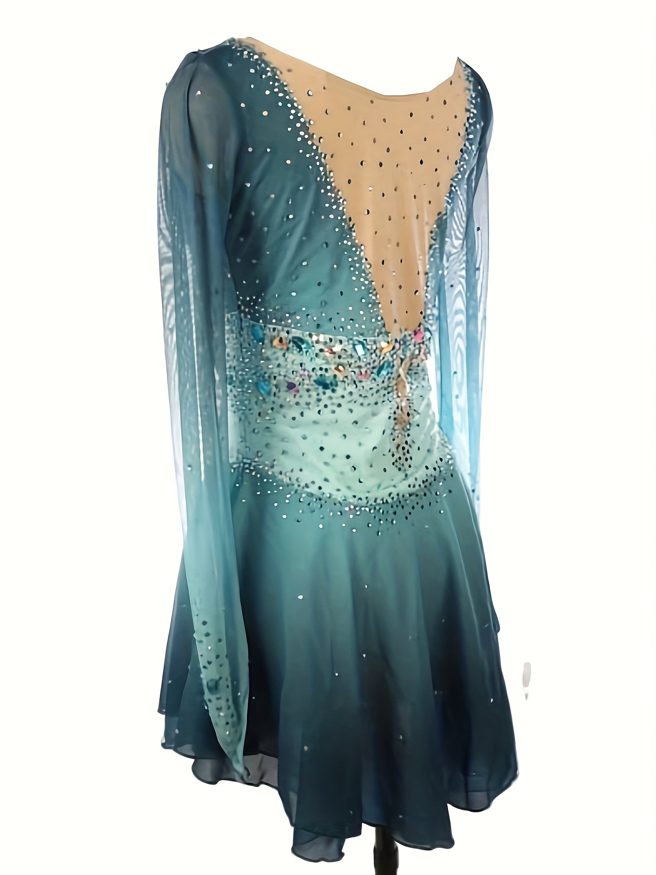 green emerald velvet dress JR755 Lucky Clovers Dress - Figure Skating main image 0