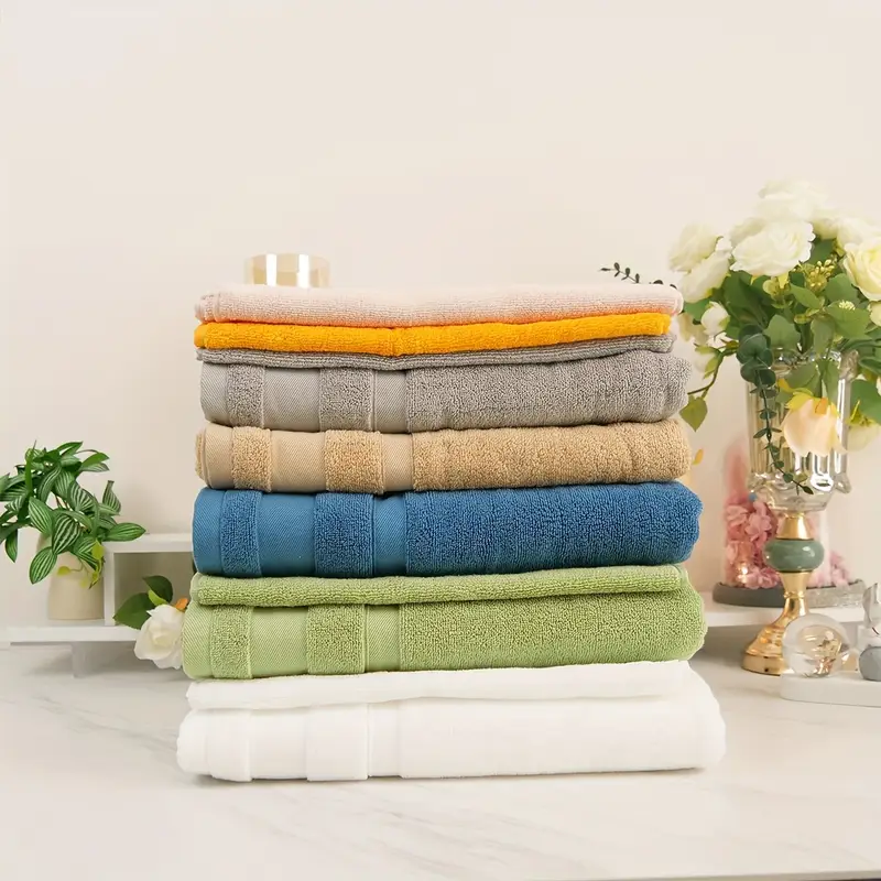 Set Asciugamani Giallo 8 Pezzi - 100% Cotone Per Bagno, Morbidi E Assorbenti - Foto 1