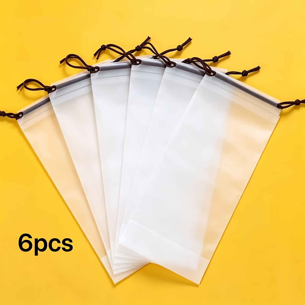 TEMU Lot de 6 sacs de rangement dépolis pour parapluie à cordon de serrage, pochettes imperméables à cordon de serrage, housses de rangement et de