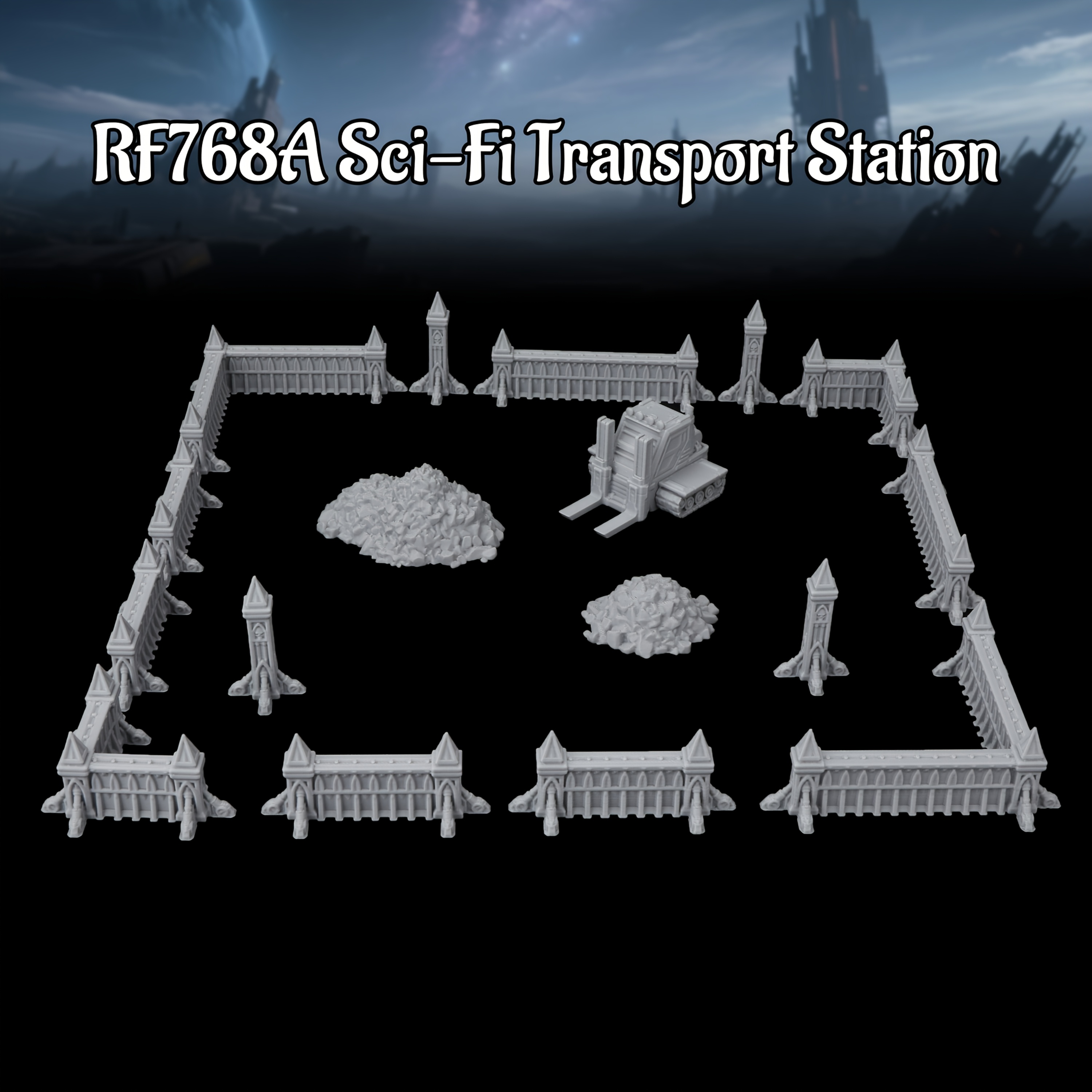 Sci-Fi Industrial Miniature Terrain Set RPG Collection