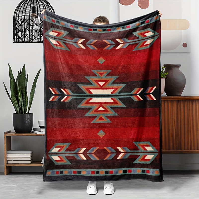 E-shop 1 Stück Bohemian-Muster Flanell-Decke, Geschenkdecke für Familie Freunde, Nickerchen-Decke, Wurfdecke, Mehrzweckdecke für Sofa, Camping Reisen
