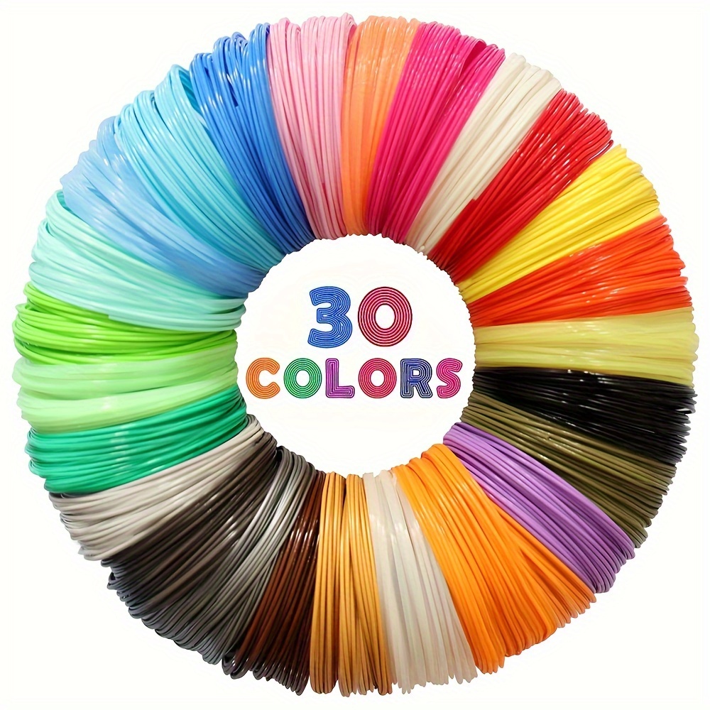 

30 Colors 3d Pen Pla Refills, Each Color 16.4 Feet 196.85inch, Total 492 Feet (5905.51inch), Diameter: 1.75mm, Random Color