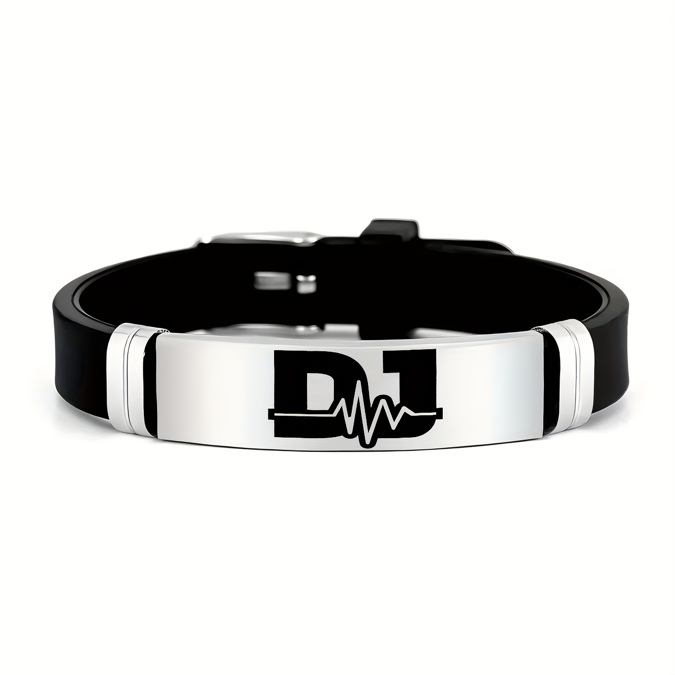 E-shop DJ Heartbeat Frequency Music 202 Edelstahl-Silikon-Armband, Trendiges, Lustiges, Einzigartiges Minimalistisches Accessoire – Perfektes Geschenk