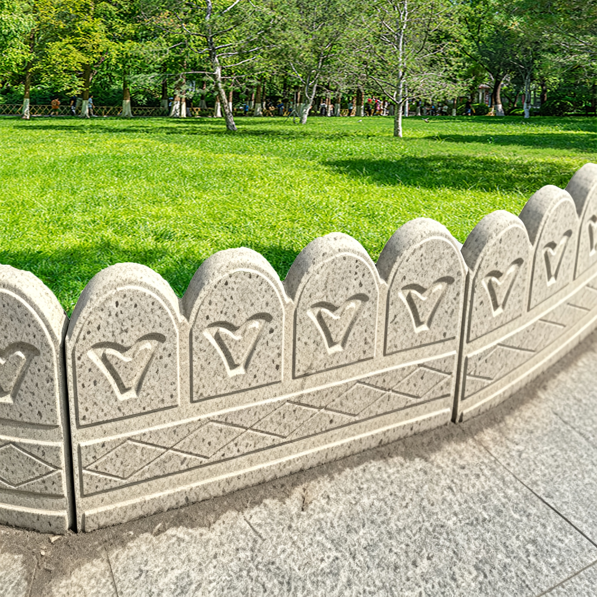 Reusable Plastic Concrete Border Mold, Heart Arch Pattern Garden Edging Mold, Cement Fence Flower Bed Sidewalk Landscape Curb Form