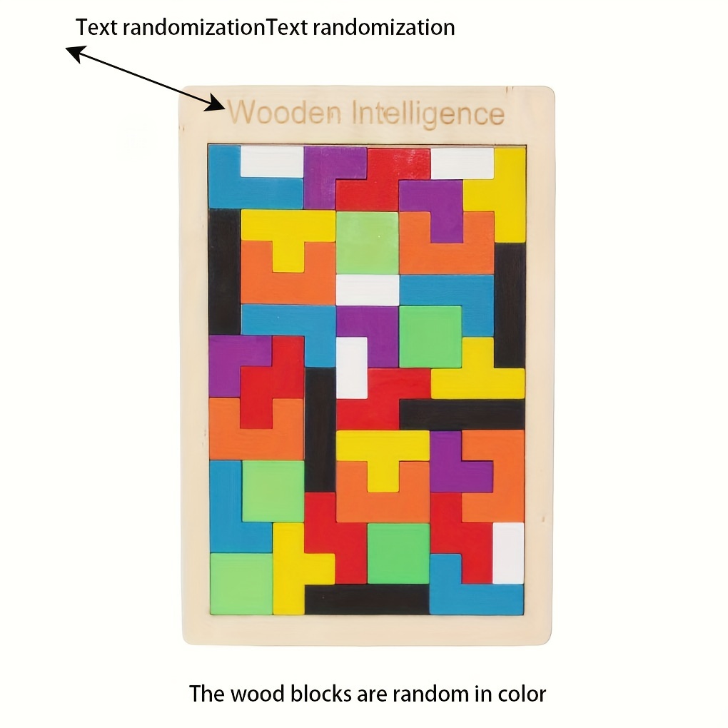 Image of Wooden Blocks Puzzle Brain Teasers Toy Tangram Jigsaw Intelligence Colorful 3d Blocks Game, Easter Gift, Thanksgiving Gifts, Xmas Gifts, Halloween Gifts. (1pc/colors Of Are )