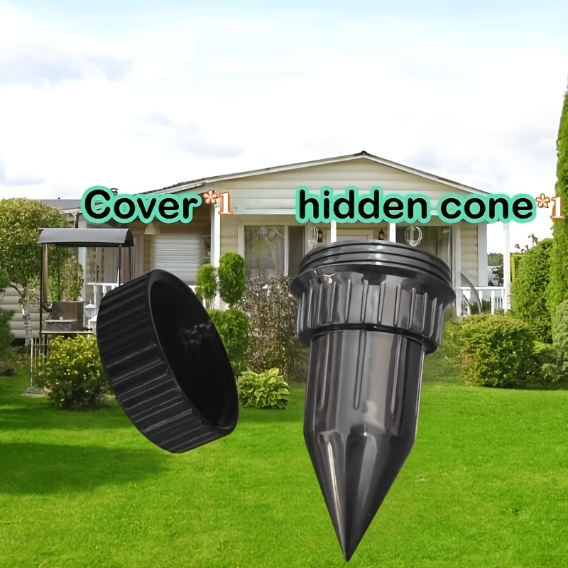 2pcs Set (1pc Cone And 1pc Lid) Key Storage Box With Lid, - Realistic Key Hider, Safe Key Storage Container, Suitable For Outdoor Garden, Lawn And Patio - Waterproof And Corrosion Resistant