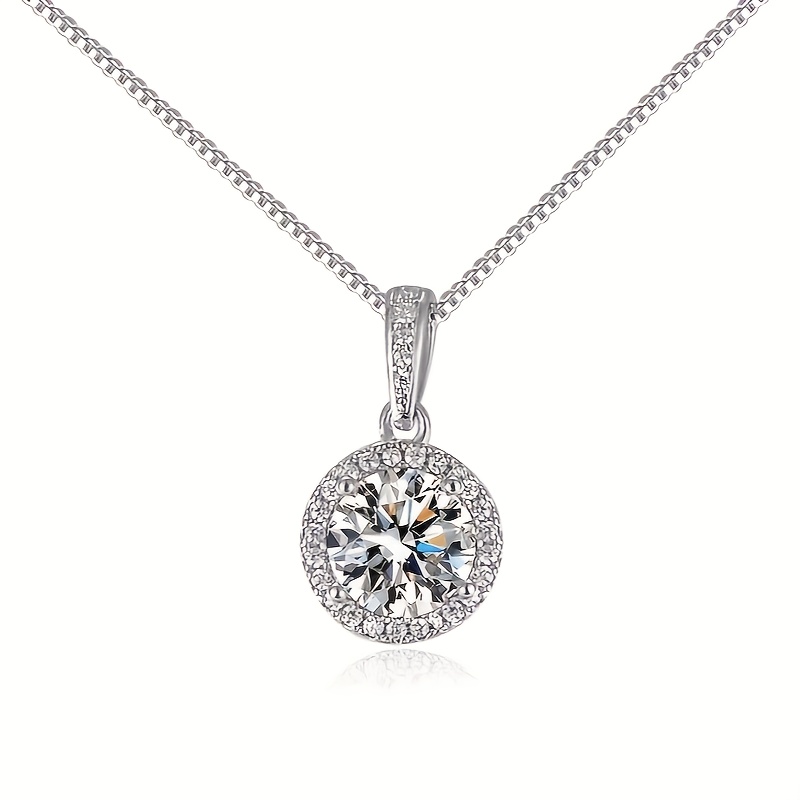 Elegant 2 Carat Round Baguette Necklace