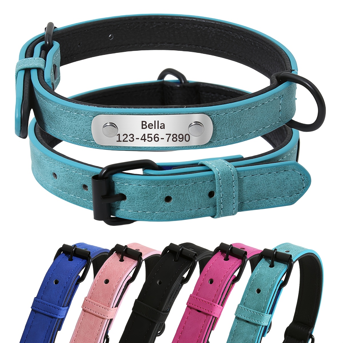 TEMU Custom Pet Collar With Name Tag, Anti-lost Safety Design, Adjustable Soft Padded Collar For Cats And Small Dogs, Multiple Colors, Gift For Pets