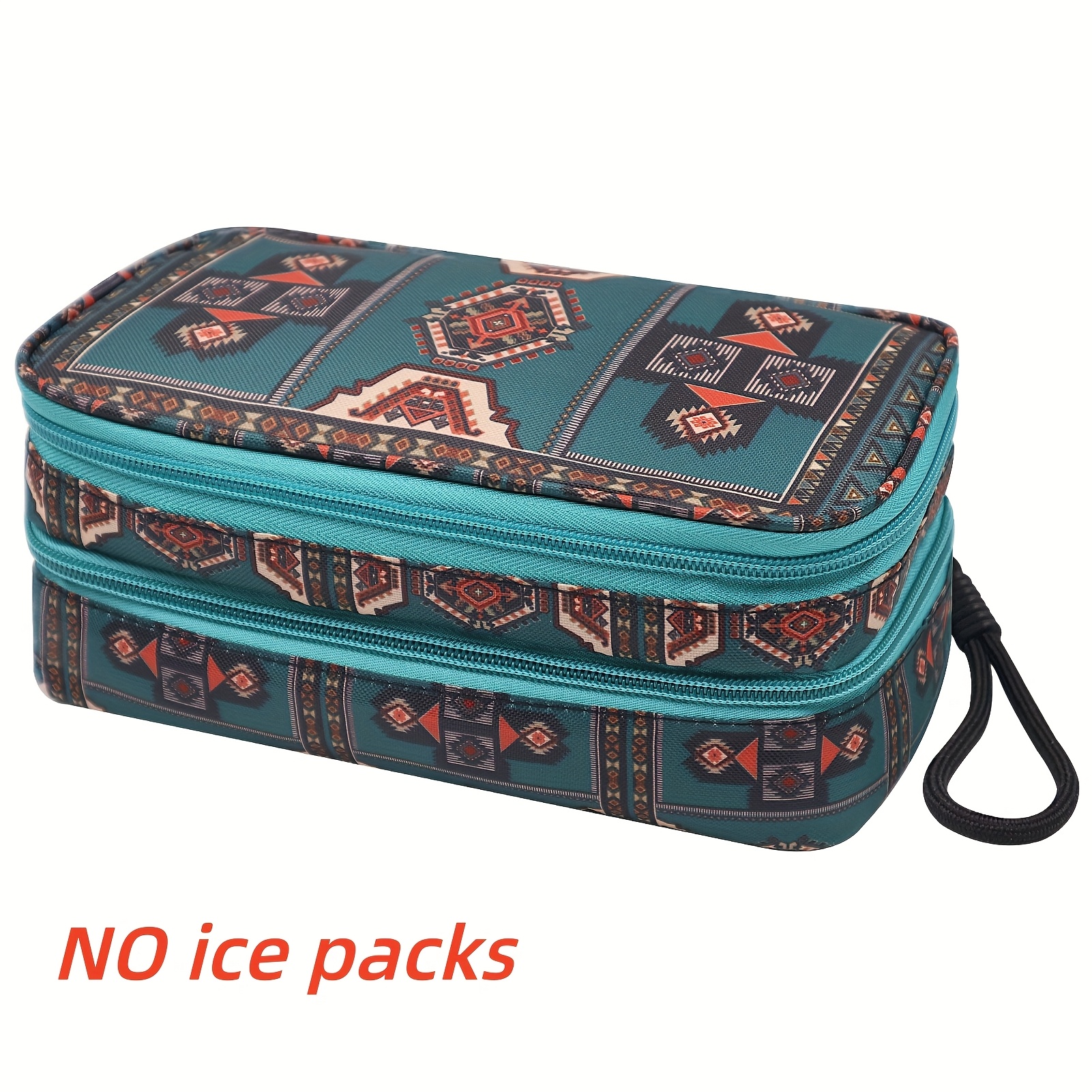 Image of [case ] Insulin Cooler Travel Bag Double Layer, Diabetic Medicine Organizer Case For Insulin Pens, Glucometer & Supplies, Portable Ethnic Style Storage Bag