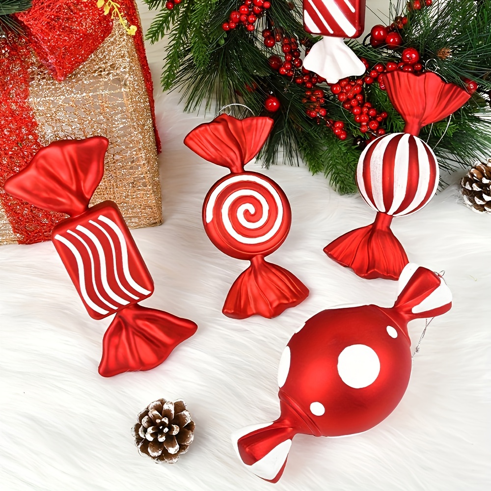 78 Weihnachts-Süßigkeiten-Hängewirbel – Rote & Weiße Deko Für Decke & Fenster | Inkl. Spiralen & Karten