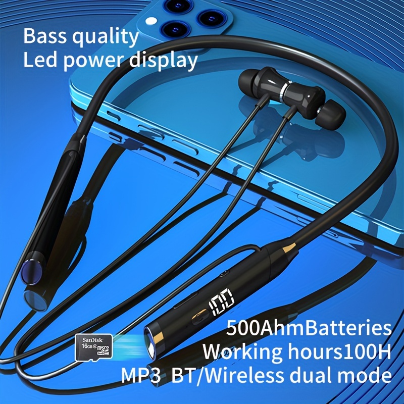 

Wireless Headset Led Display, , Eq Sound Mode, Compatible With Tm Card Mp3 Music , Outdoor Sports Headset